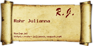 Rohr Julianna névjegykártya